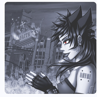 Content Artwork Cyber Girl with Burning City